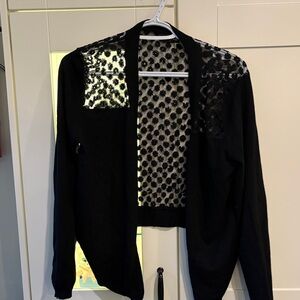 Onyx Black Sheer Floral Overlay Top